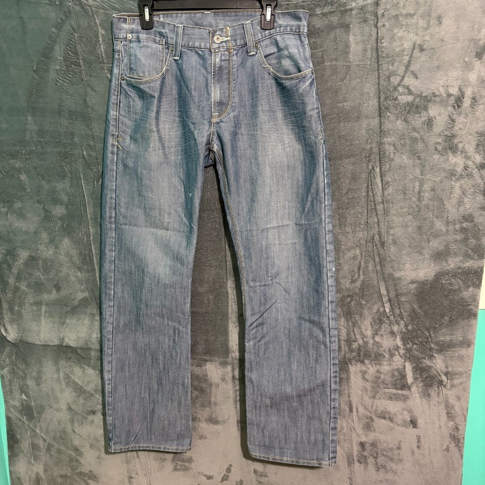 Levis 514 Jeans Mens 32 X 32 Blue Denim Flap Pockets Straight Grunge